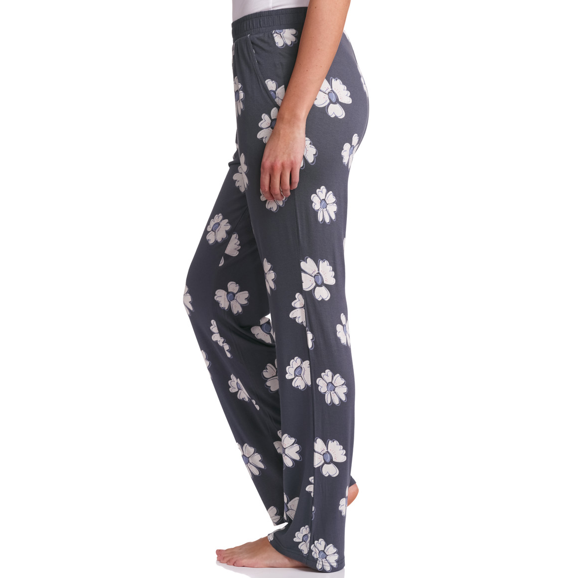 Damen Schlafhose mit Allover-Muster blaugrau