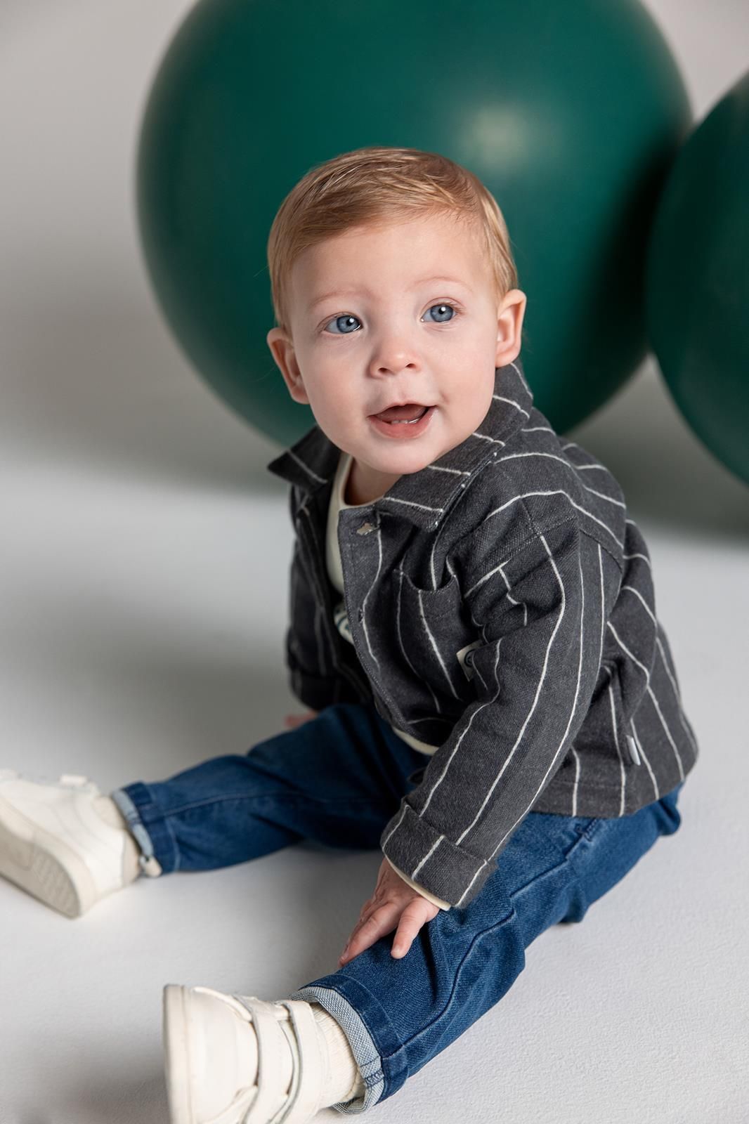 Noppies Baby Vest Seeley - Stripe Pattern Dark Grey