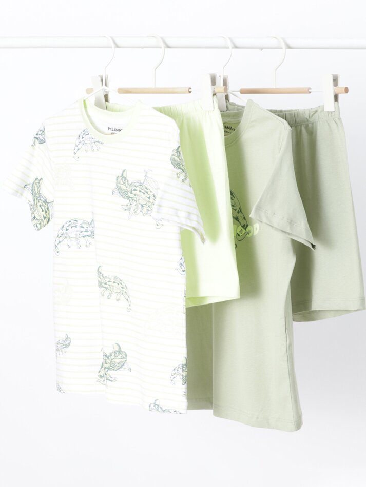 Conjunto com 2 pijamas estampados - Verde