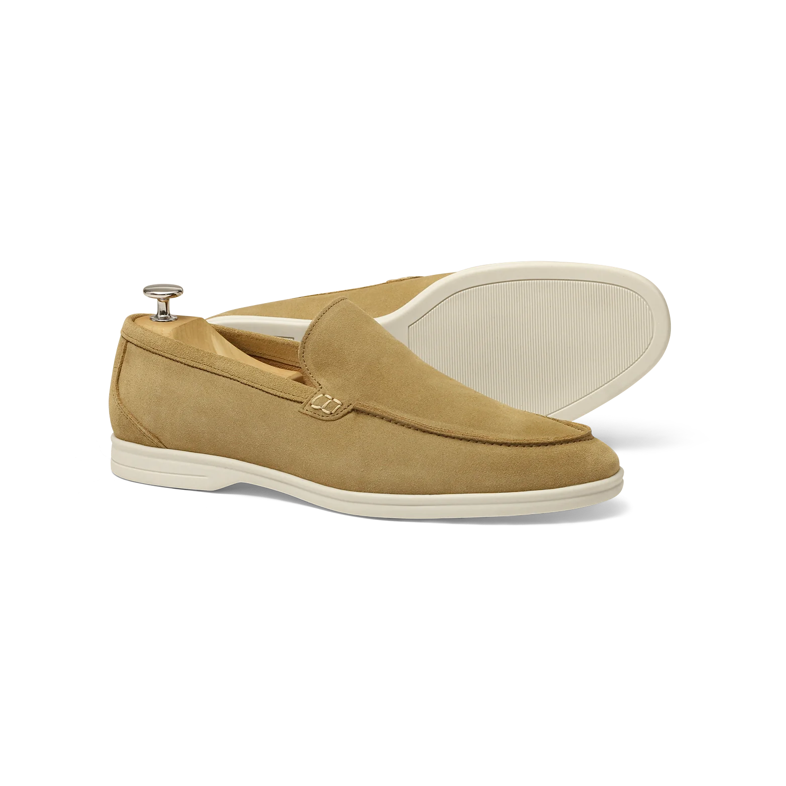 Momy-Mocassin en veau velours beige