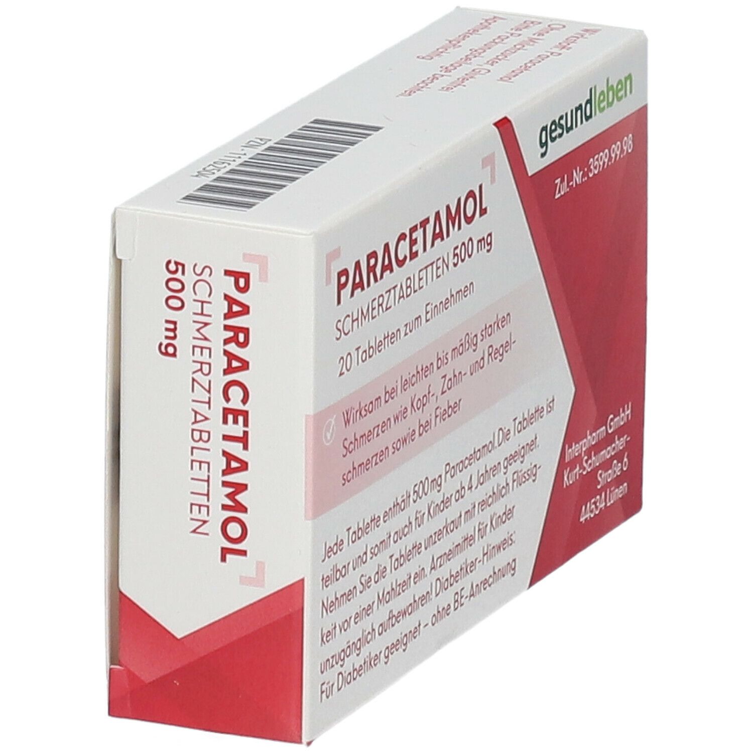 gesundleben Paracetamol Schmerztabletten 500 mg