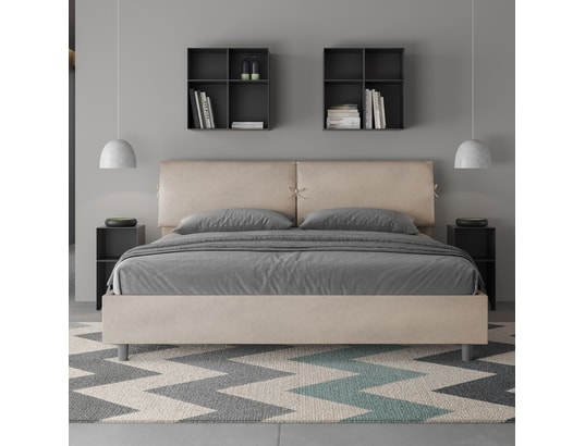 ITYHOME - Lit coffre mados 180x200 microfibra sable