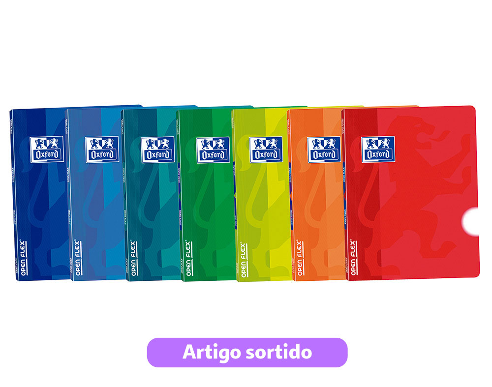 CADERNO AGRAFADO LISO A4 OXFORD 48 FOLHAS CORES SORTIDAS