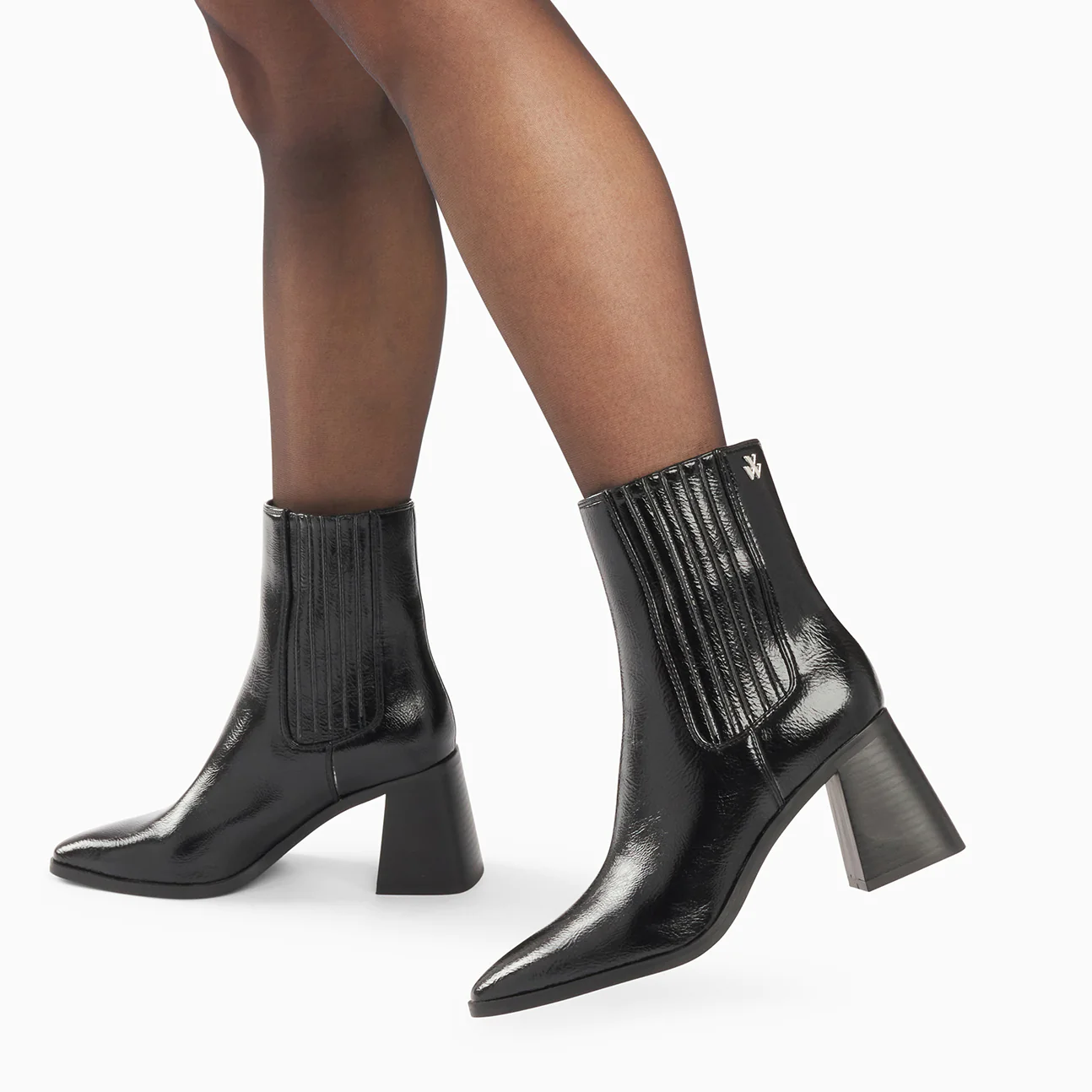 Bottines-Bottines montantes Taylor noires à talon trapèze