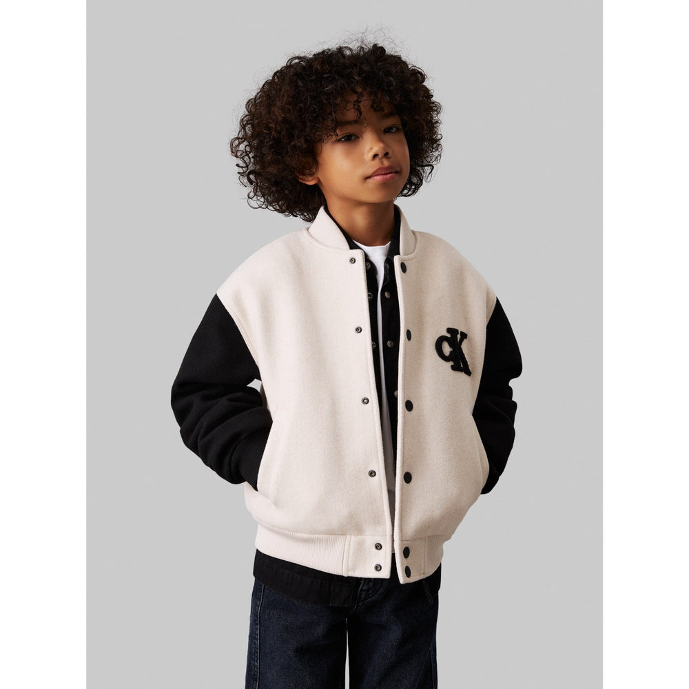 Køb Calvin Klein Oatmeal Heather Heather Varsity Jakke