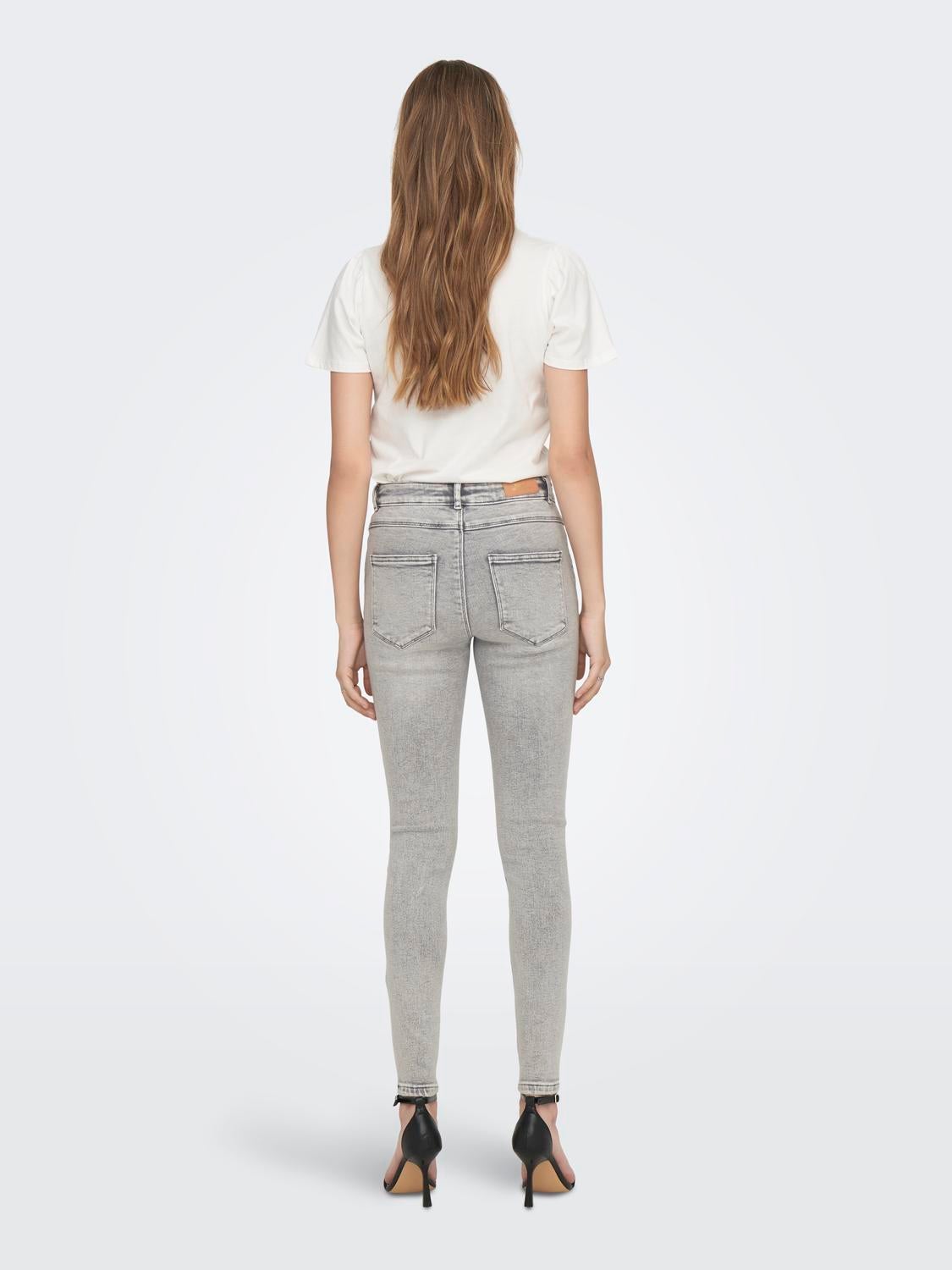 ONLMILA Hohe Taille Skinny Fit Jeans Light Grey Denim