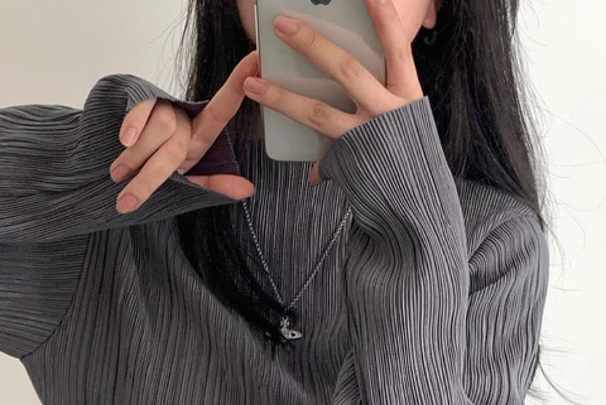 SeoulPop - Geplooide top met lange mouwen