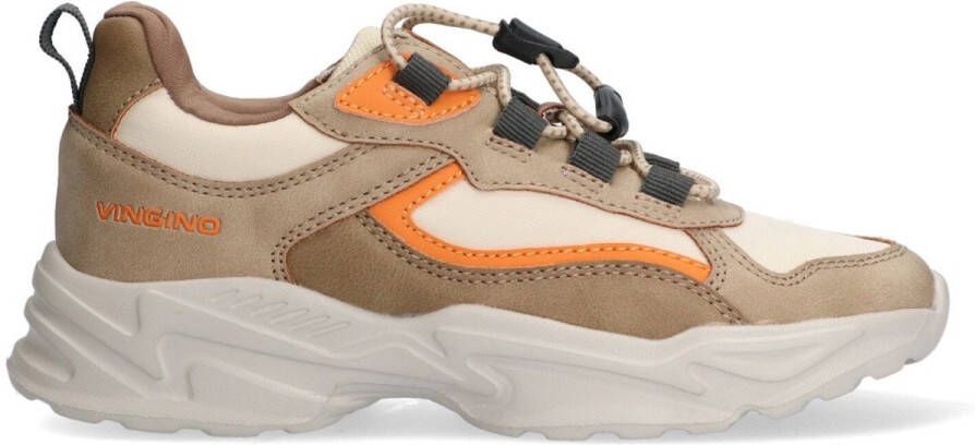 Vingino VIN825184-708 Lage Sneakers Bruin Zwart Oranje Nubuck Veters