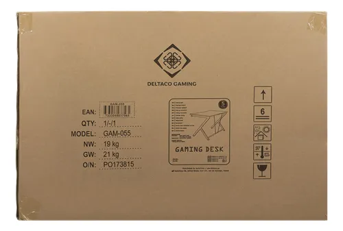 DELTACO Gaming GAM-055 - Bord - rektangulær - sort - sort base