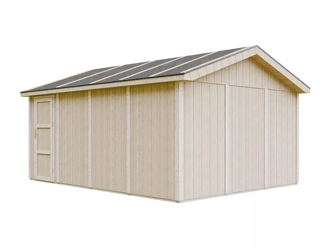 Garage QUALITÉ PREMIUM 17 m² - L378xl530 cm- Timbela M991B