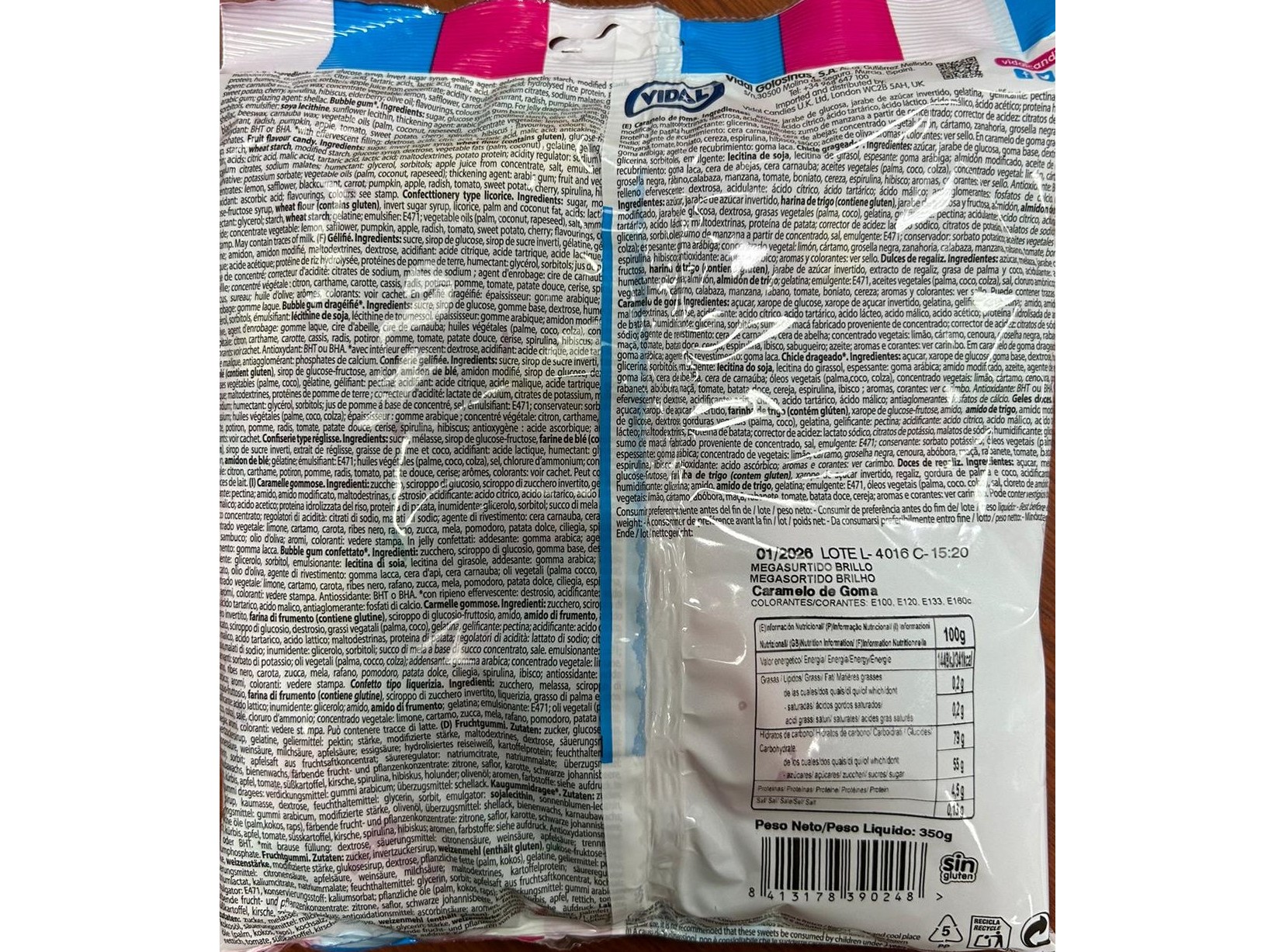 GOMAS VIDAL SORTIDO LIGTH 350G