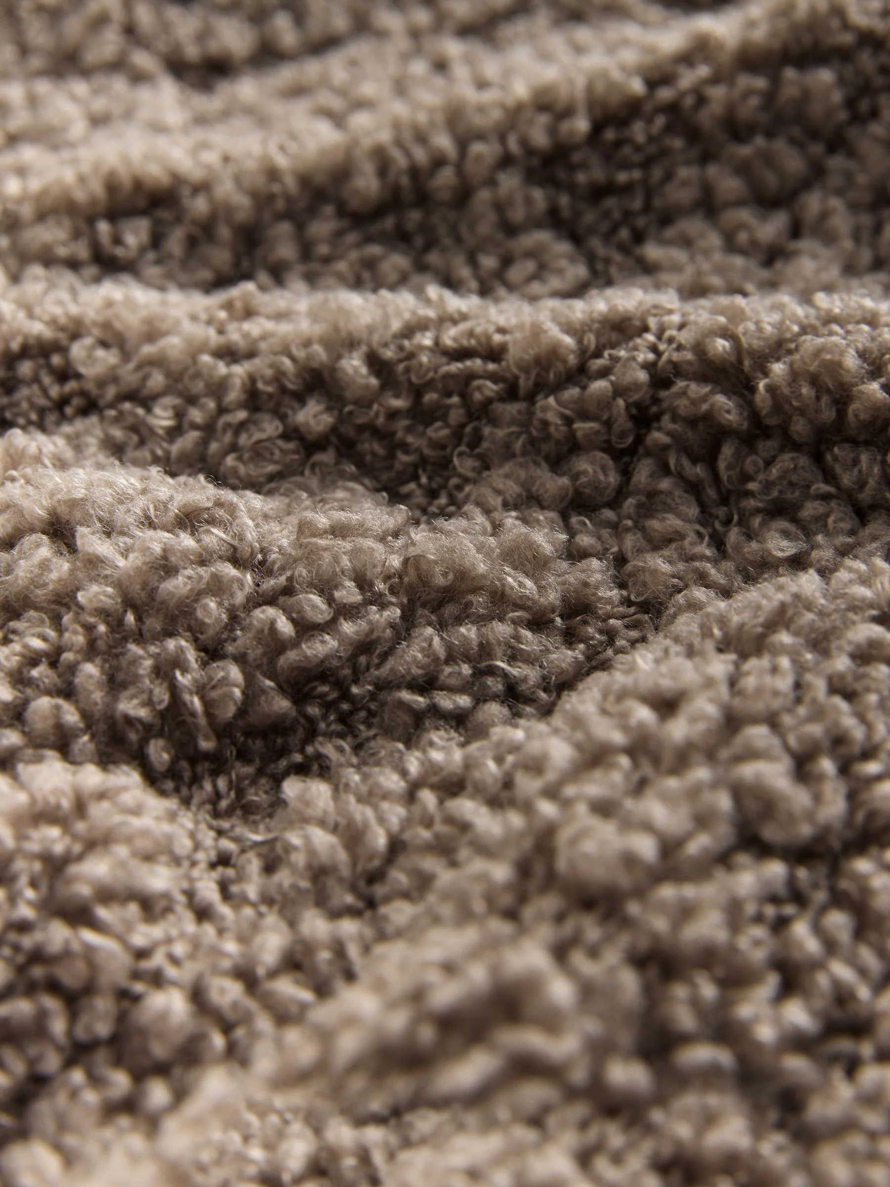 Chocolate Mocha Brown - Fluffy Borg Cable Button Through Cardigan Fleece
