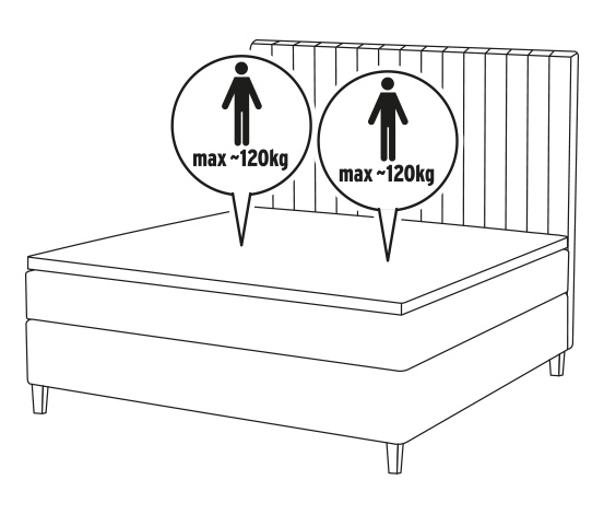Boxspringbett, ca. 160 x 200 cm, beige