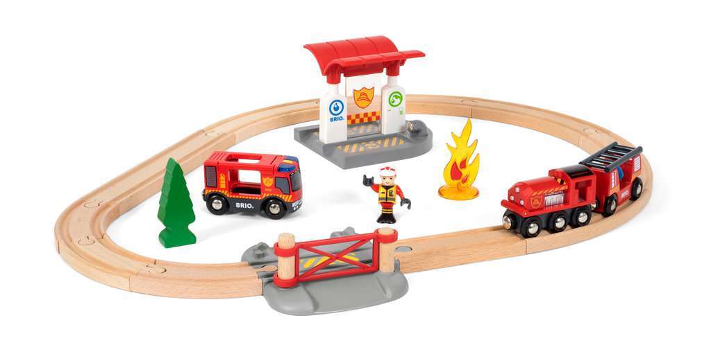 BRIO Spiel Bahn Feuerwehr Set