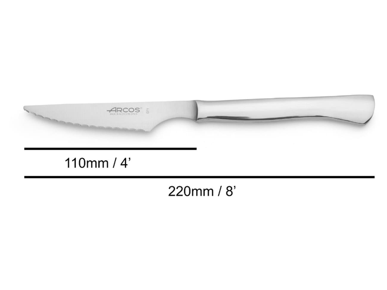Couteau à steak micro cranté - Monobloc - 23 cm - Arcos