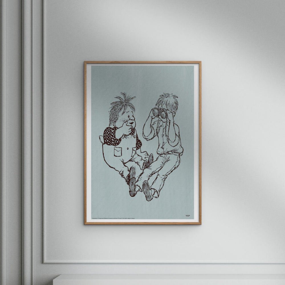 Køb Poster & Frame Astrid Lindgren - Binacolurs - Karlsson On The Roof