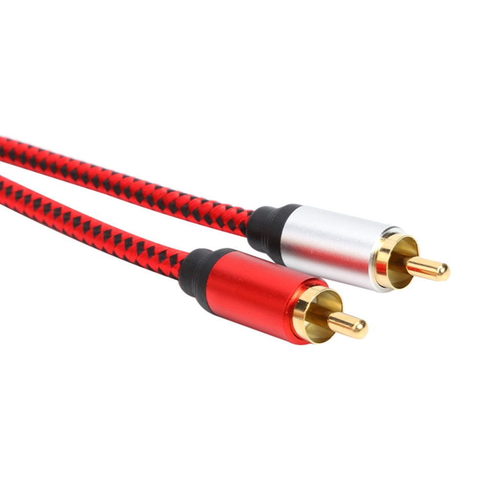 (1.5m) USB C auf Stereo Cinch Audiokabel mit vergoldeten Kontakten - Schwarz / Rot