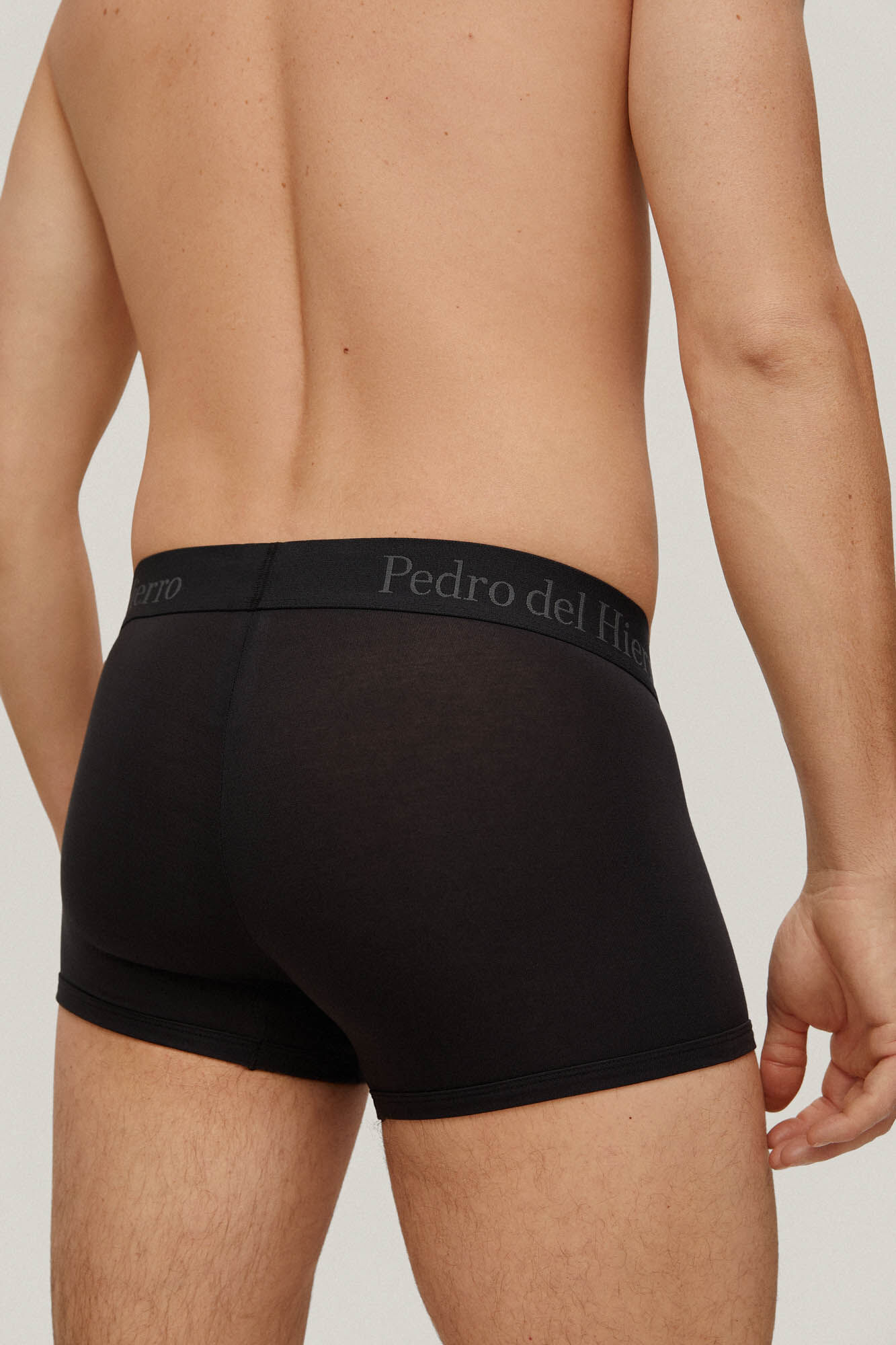 Calção boxer curto de malha lisa - Preto