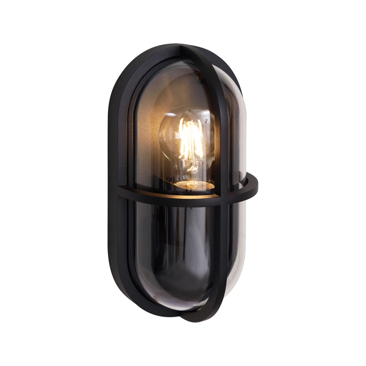 Buiten wandlamp zwart ovaal IP65 - Target