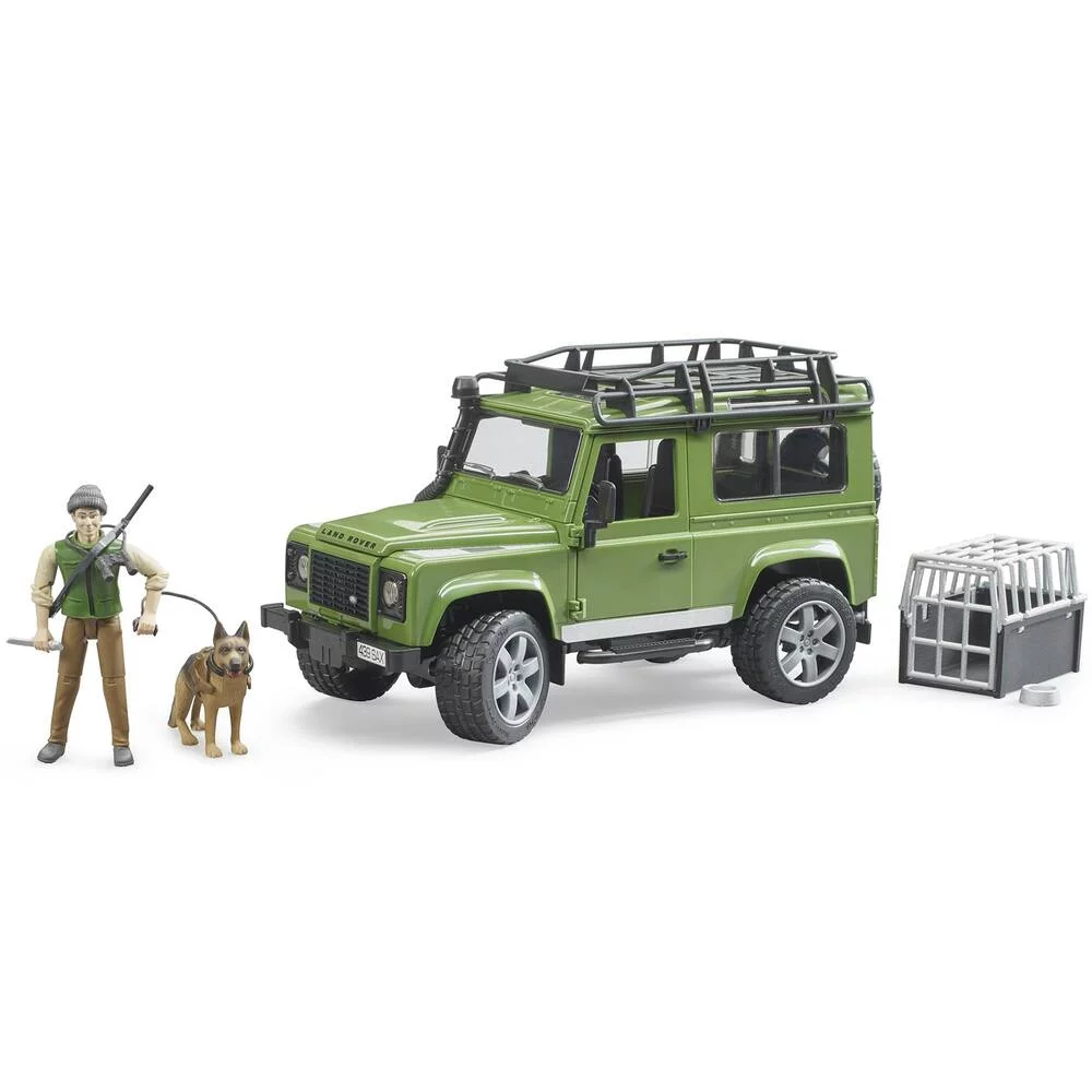LAND ROVER DEFENDER STATION WAGON + FIGURINE FORESTIER + CHIEN