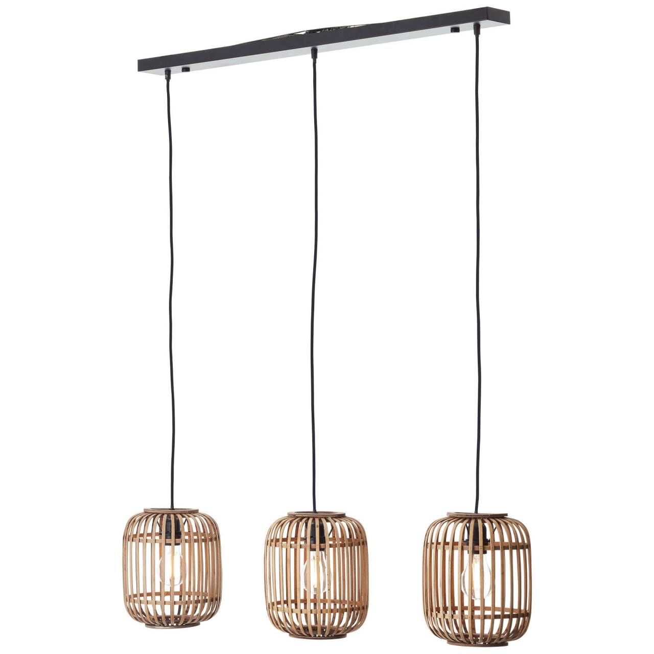 Brilliant Pendelleuchte »Woodrow« E27 1 Stk. Bambus Lampe, Nature-Style, 130 x 105 cm, E27