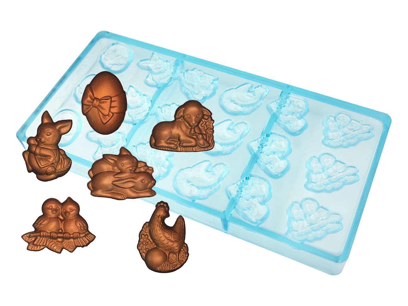 Moule chocolat - 18 sujets de Pâques