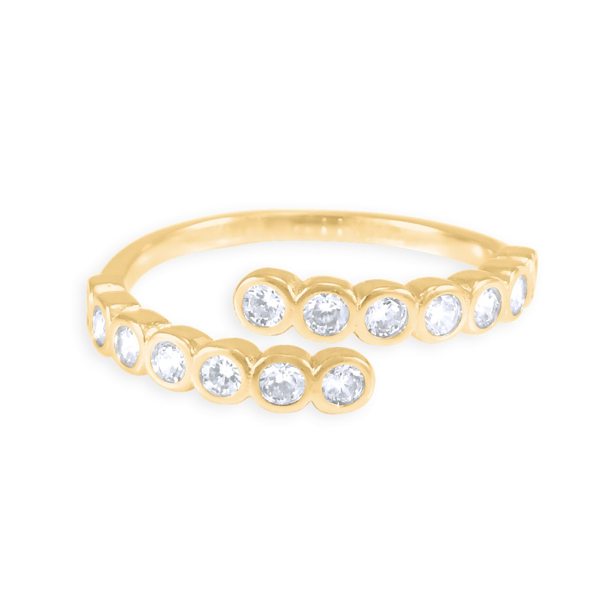 Bague plaqué or avec oxydes de zirconium