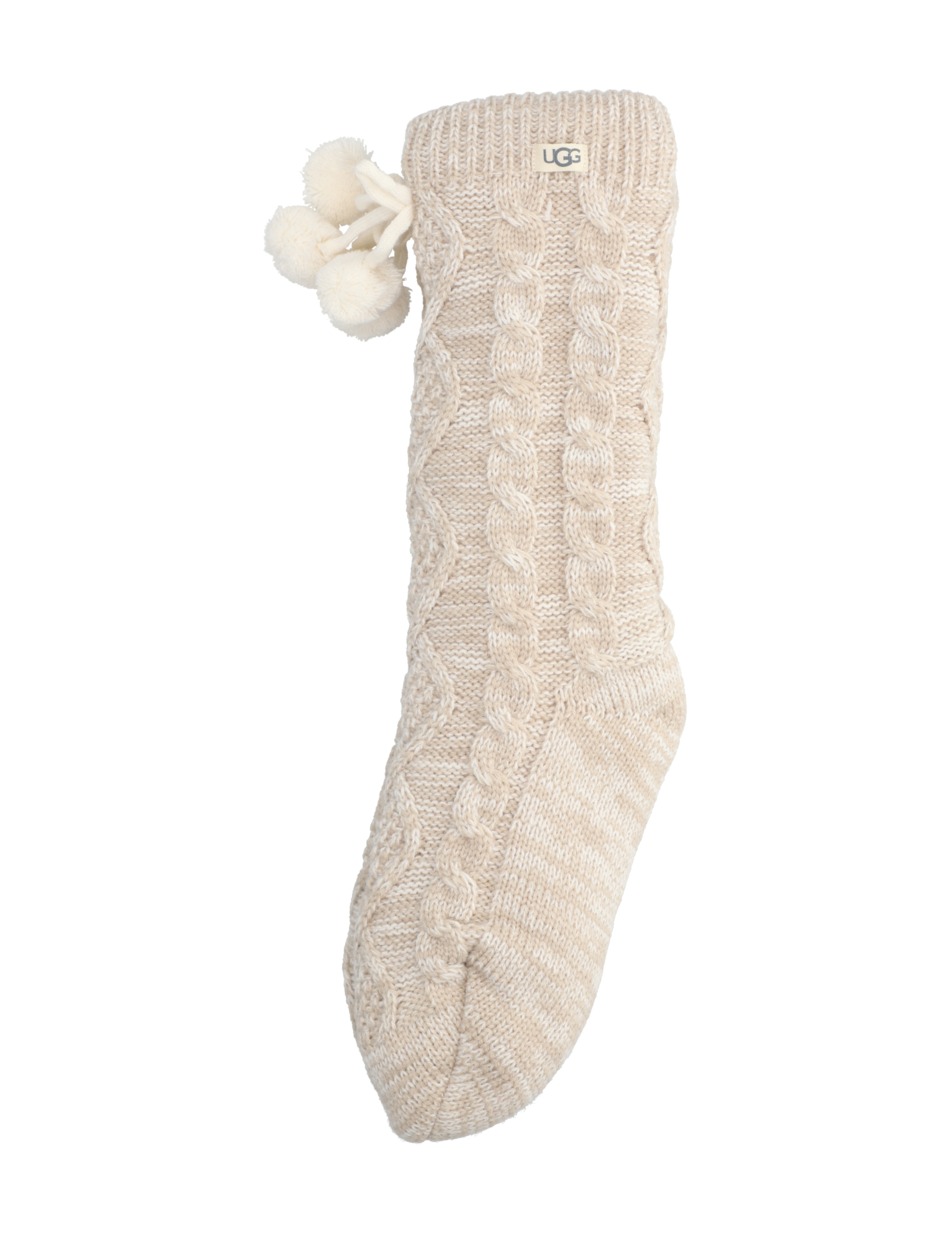 POM POM FLEEDED LIINED CREW SOCK