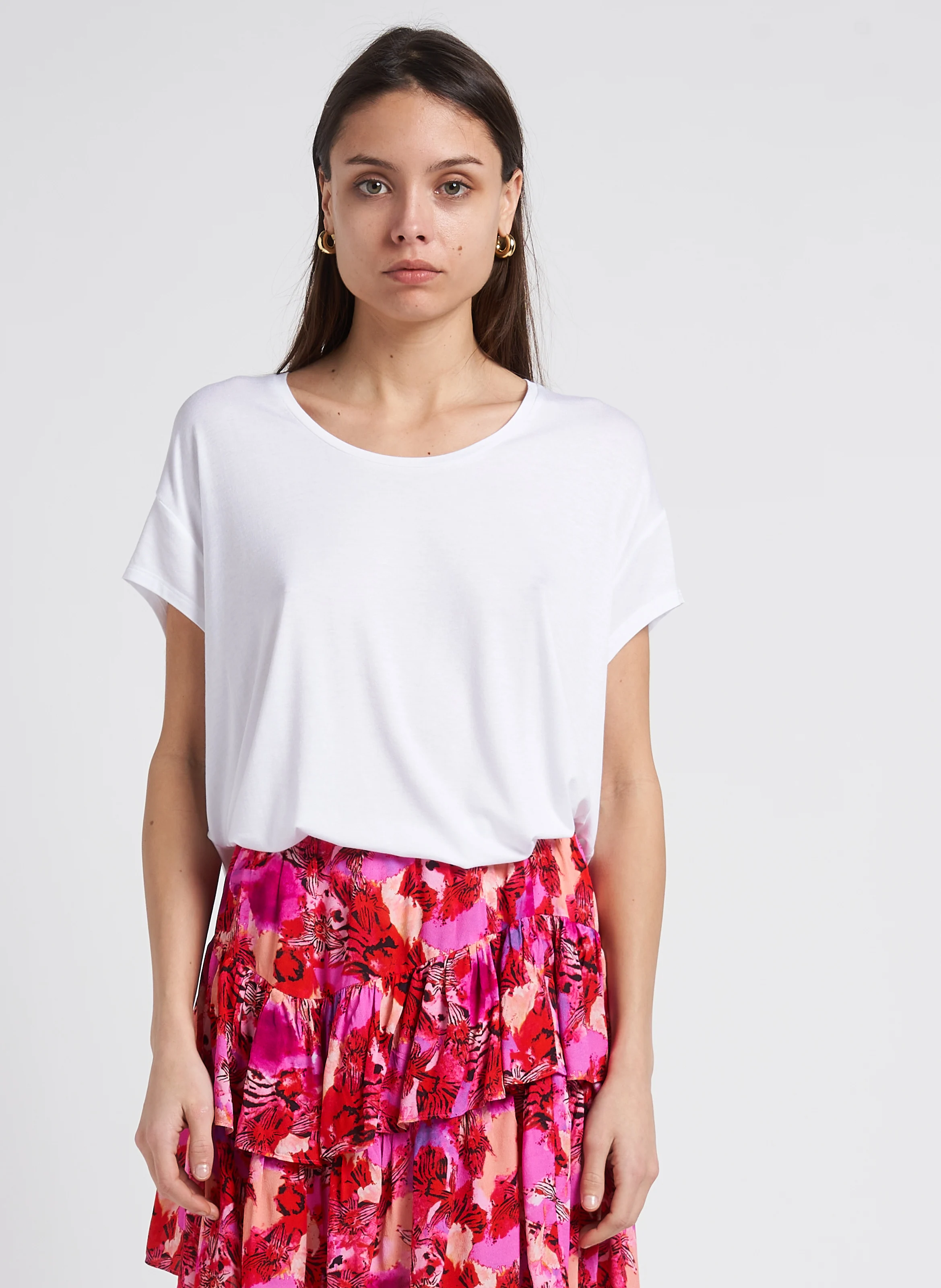 MARLOW - Tee-shirt col rond ample | Blanc