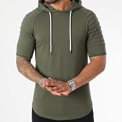 Lot De 2 Tee Shirts Capuche Oversize 2612 2503 Beige Vert Kaki