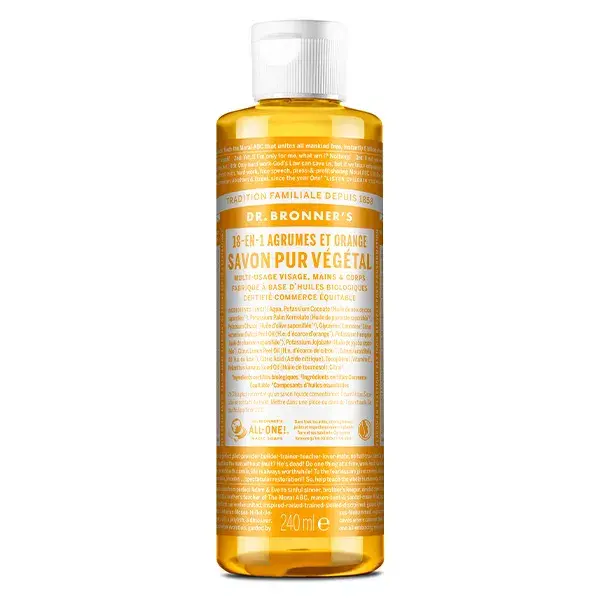 Sabonete Vegetal Puro de Cítricos e Laranja Dr. Bronner's 