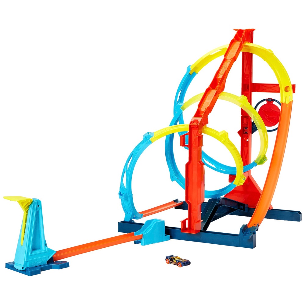 Hot Wheels Track Builder Unlimited Corkscrew Twist Kit und Fahrzeug