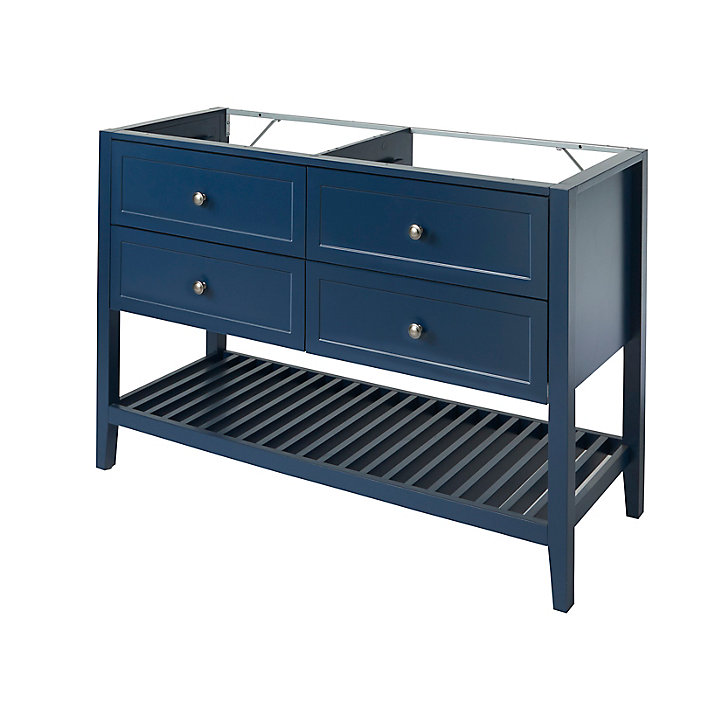 Meuble sous vasque à poser 4 tiroirs GoodHome Perma bleu 120 cm