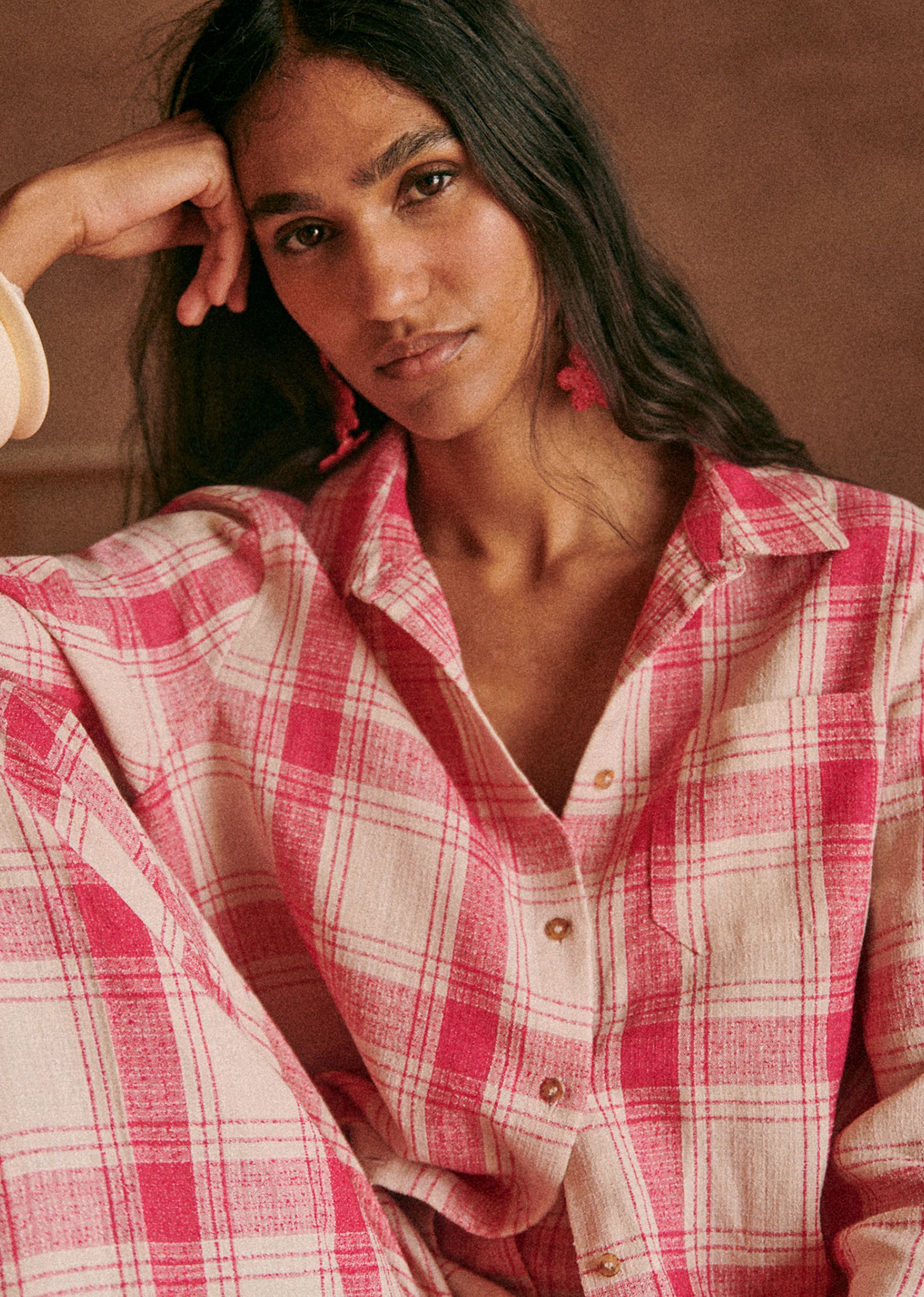Chemise Tomboy - Maxi vichy écru rose - E-SHOP/CHEMISES & BLOUSES 5905269
