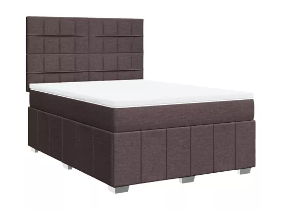 Sommier à lattes de lit avec matelas Marron foncé 140x190 cm