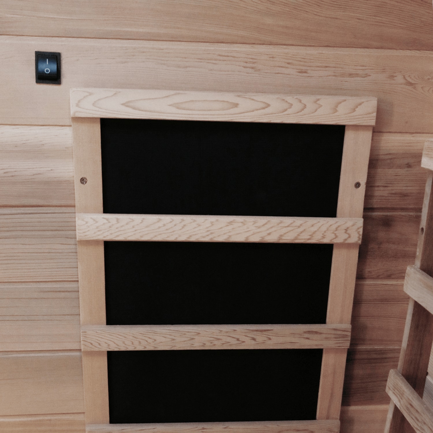 Dewello® Infrarotkabine Pierson Pro 100x100 für 1 Person, Hemlockholz & Zeder, 3 DUO-Vollspektrumstrahler, 3 Karbonstrahler