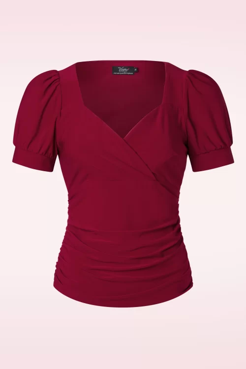 Vintage Diva  Joyce top in rood