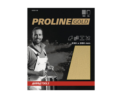 PROLINE GOLD Professioneel Schuurpapier P180 230x280 mm 3 stuks