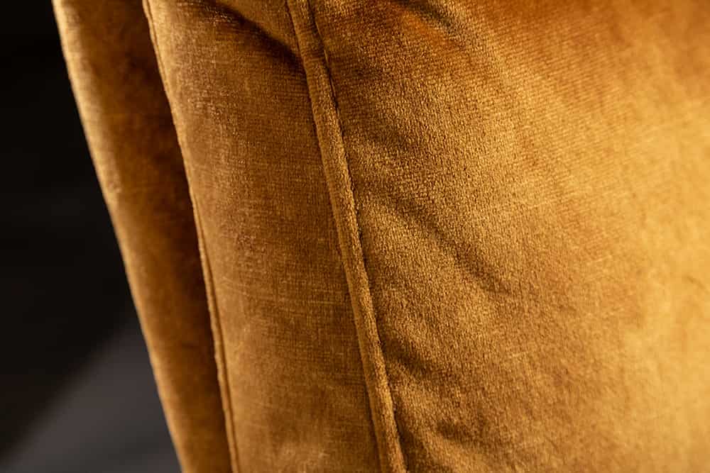 Moderner Freischwinger Stuhl COMFORT senfgelb Samt mit Komfortgriff