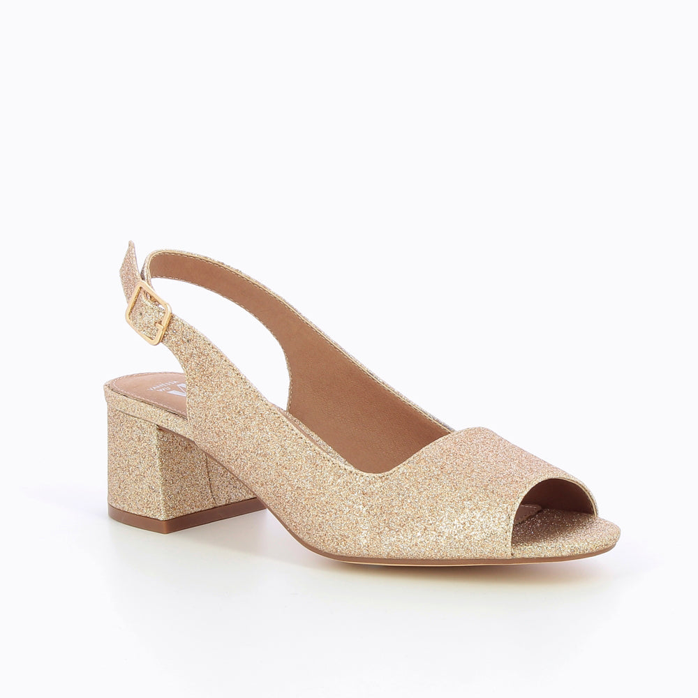 Escarpins-Escarpins peep-toe Maureen à paillettes or