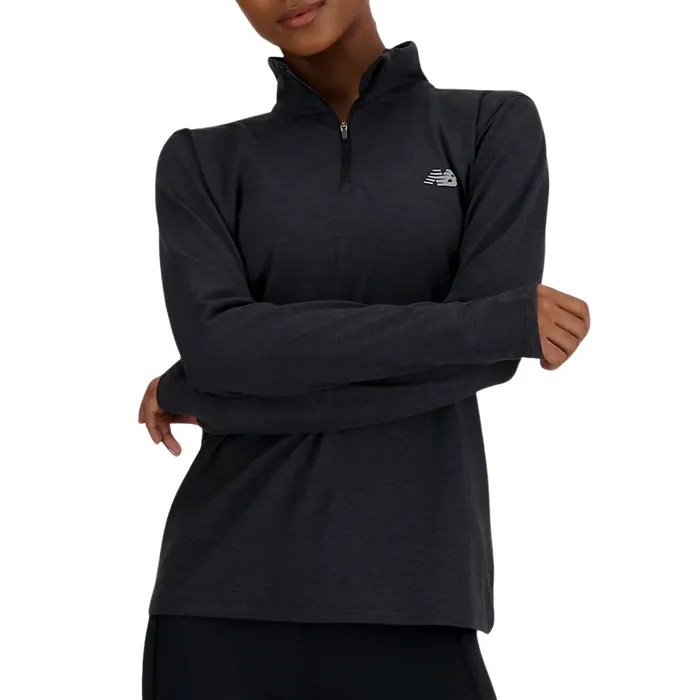 New Balance Space Dye 1/4 Zip Shirt Dames