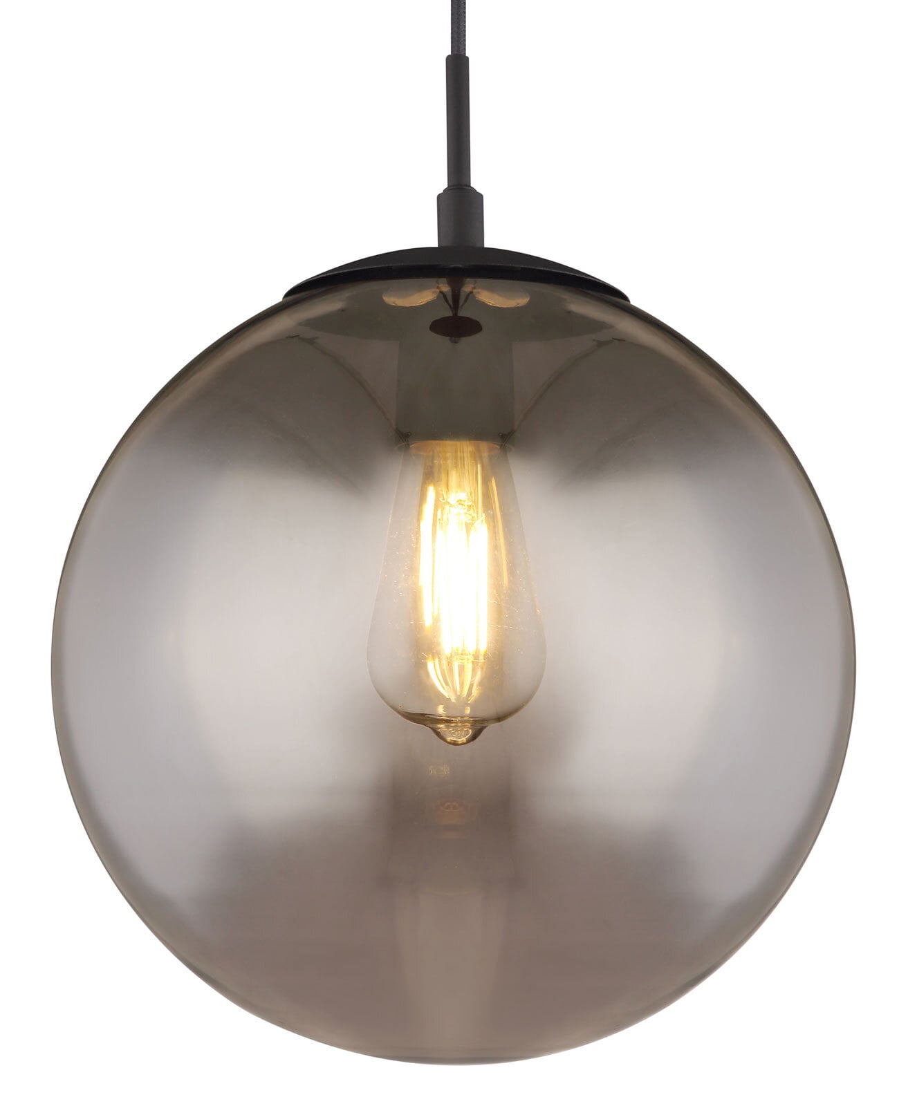 GLOBO Retrofit Pendelleuchte BLAMA 30 cm schwarz