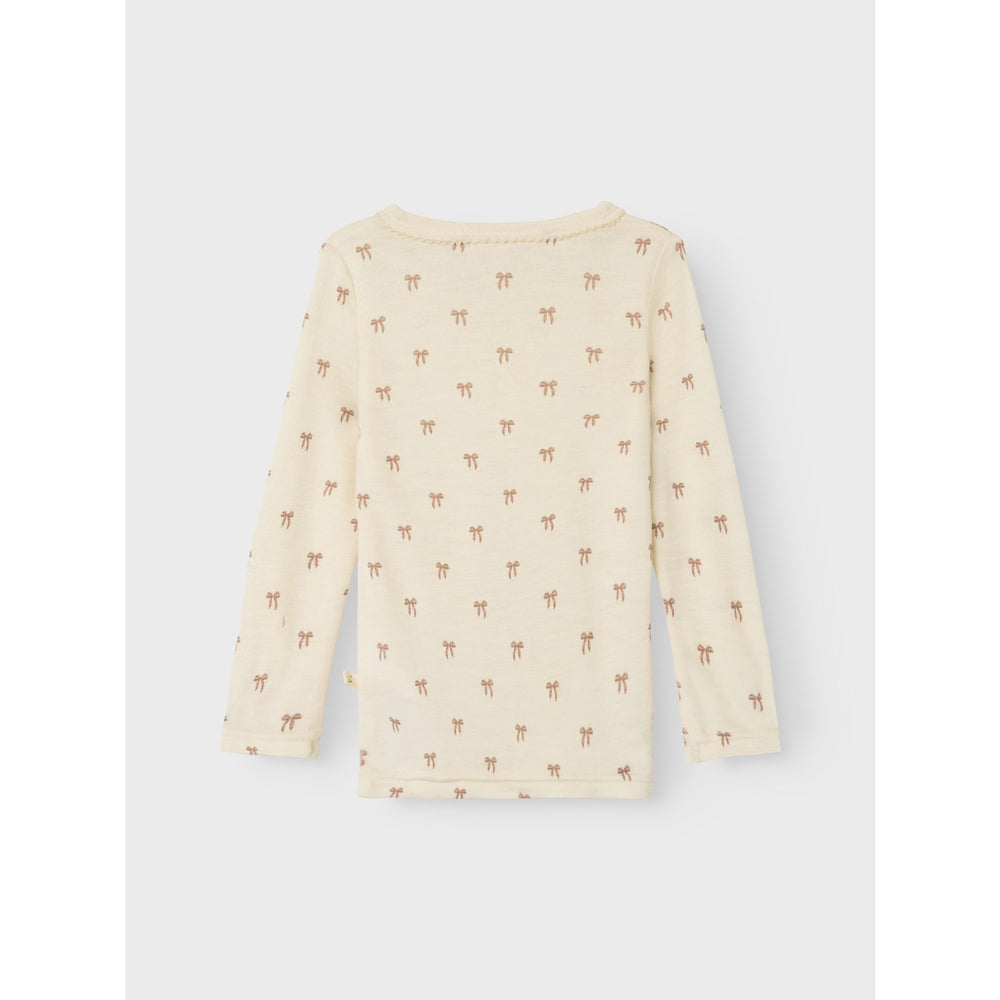 Køb Lil'Atelier Turtledove Melange Nmfnalu Wo/Mo Ls Slim Top Lil