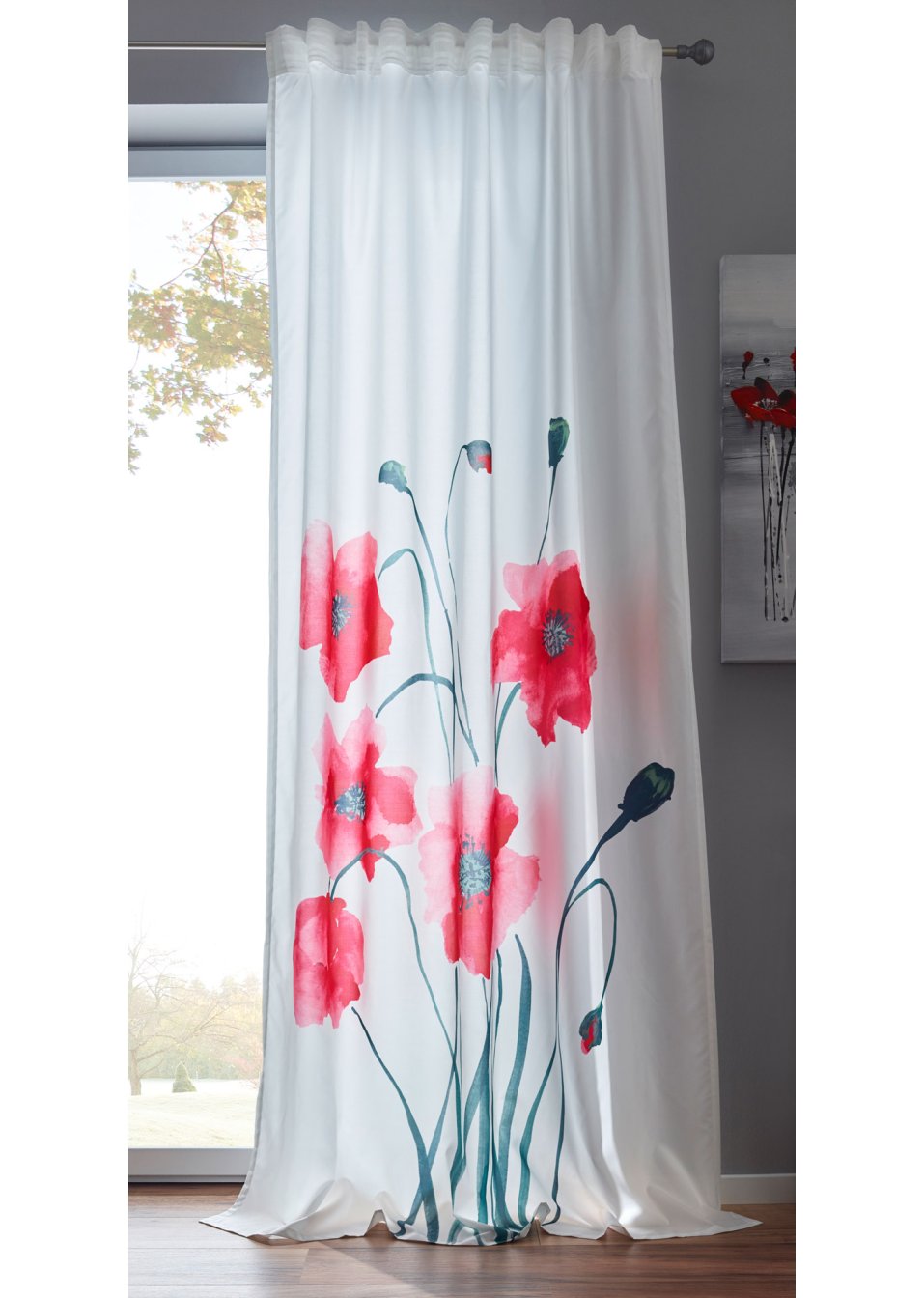 Panneau microfibre à imprimé coquelicots