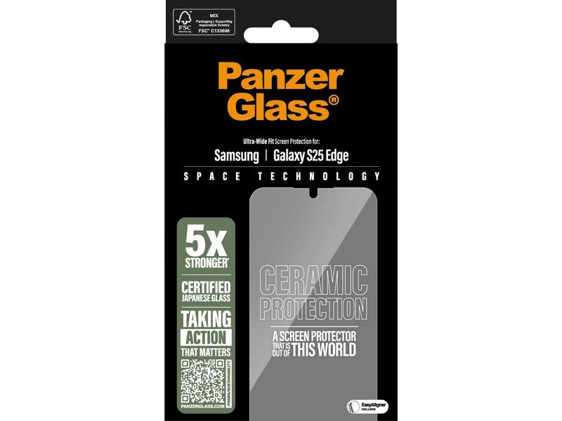 Panzerglass Displayschutz Ceramic Ultra-Wide Fit Displayschutz für das Samsung Galaxy S25 Edge