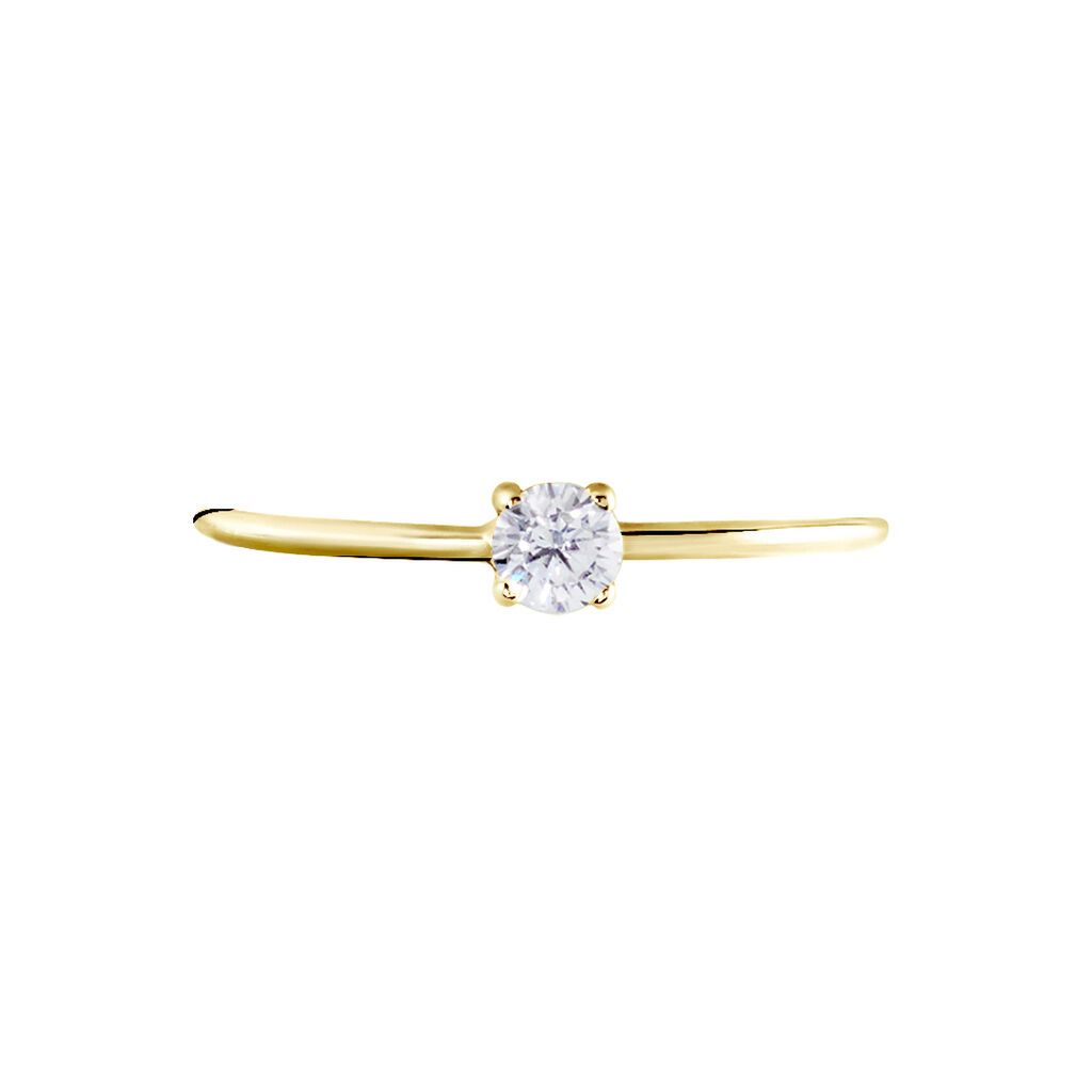 Solitaire Or Jaune Philys Oxyde De Zirconium