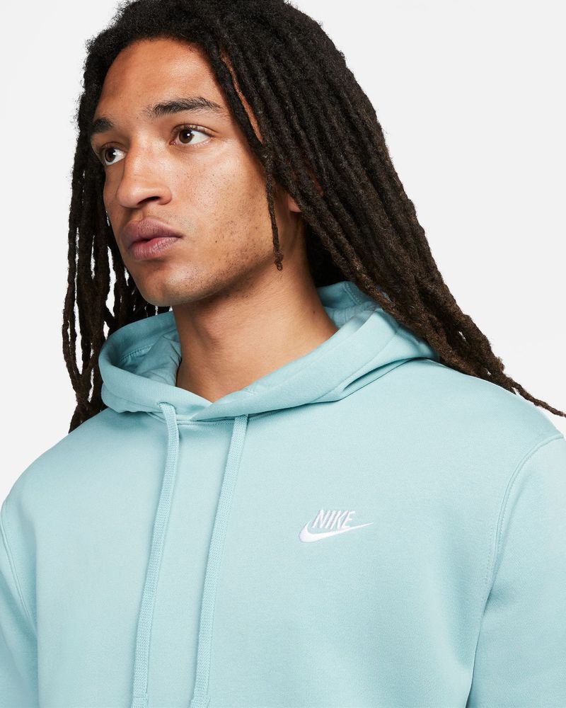 Sweat à capuche Nike Sportswear Club Fleece Vert & Blanc pour homme
