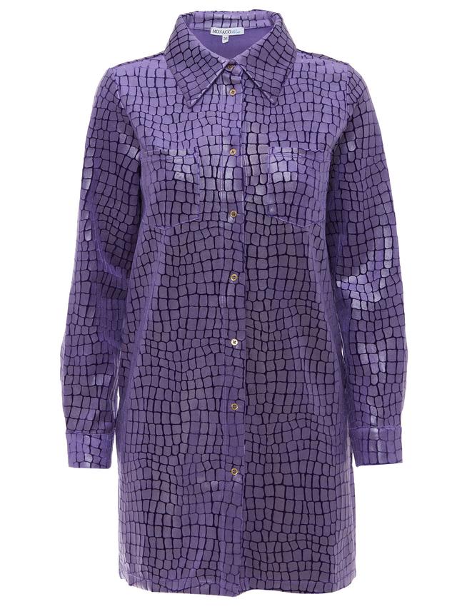Longbluse Lilac Kroko