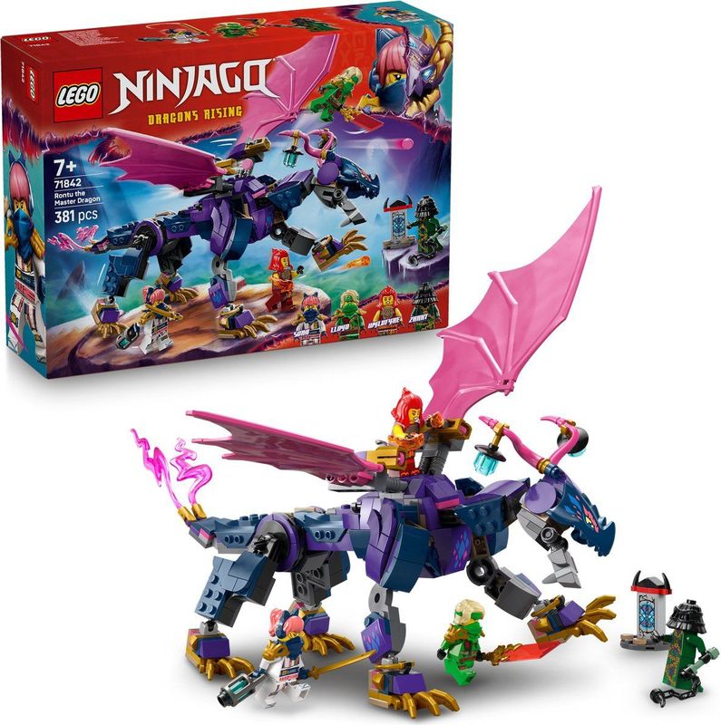 LEGO NINJAGO Rontu The Master Dragon - Interactief Spel - Beweegbaar Drakenfiguur - Minifiguren van Lloyd, Sora & Brasera