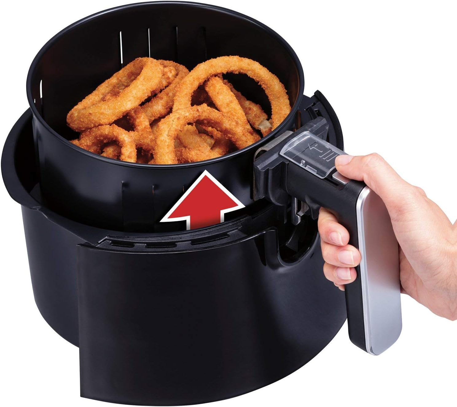 Hamilton Beach Friteuse numérique à air comprimé avec 6 préréglages, facile à nettoyer, panier antiadhésif, noir (35050)